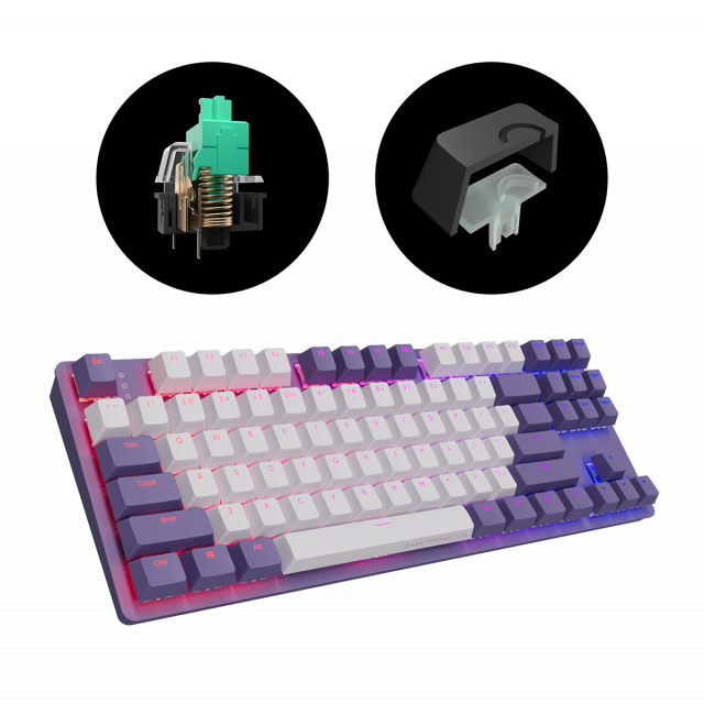 Mechanical Keyboard Dark Project KD87A Violet - G3MS Sapphire Switches, RGB, PBT Keycaps 
