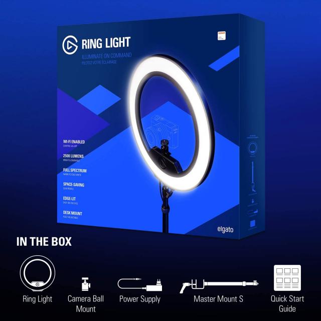 Осветление за стрийм Elgato Ring Light, Черна 