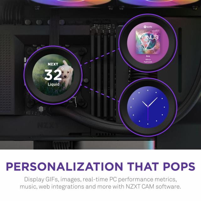 AIO Liquid Cooler NZXT Kraken Elite RGB 280 Black, Customizable LCD Display 
