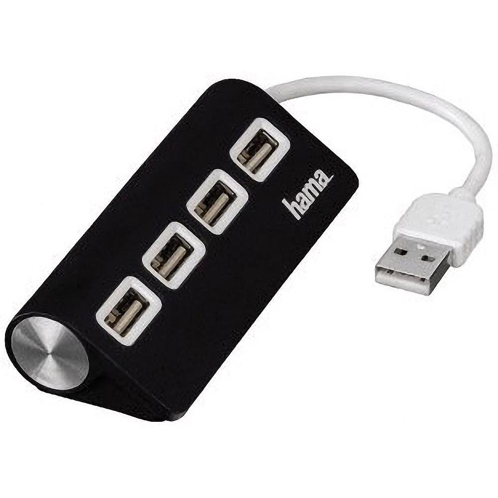 USB хъб HAMA, USB 2.0, 1:4, Black