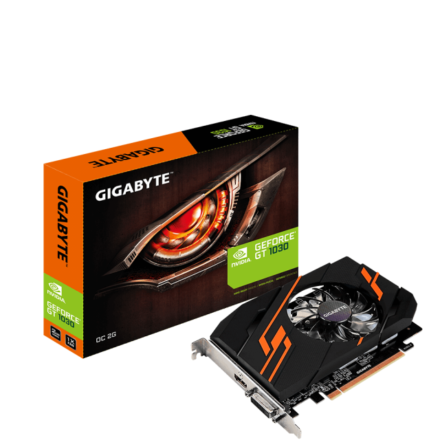 Graphic card GIGABYTE GeForce GT 1030 OC 2GB GDDR5 64 bit, DVI-D, HDMI