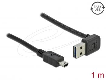 Delock Кабел EASY-USB 2.0 Type-A male angled up / down - USB 2.0 Type Mini-B male 1 m