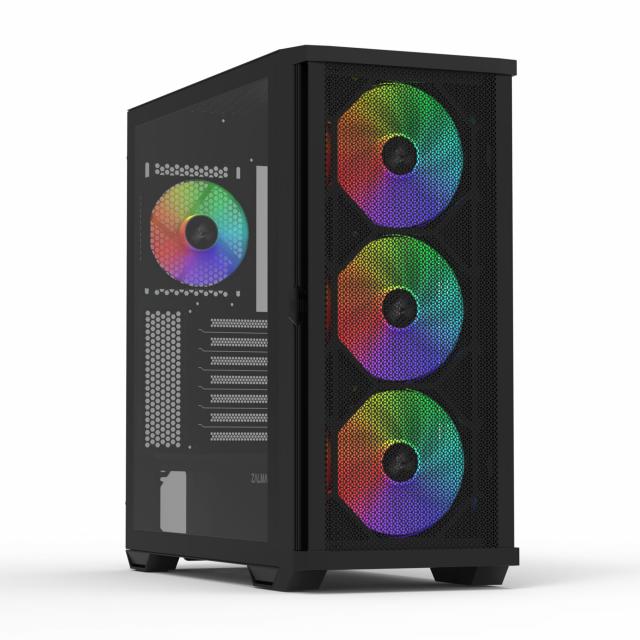 Case ZALMAN Z10 PLUS, Tempered Glass, RGB Mid-Tower, Black 