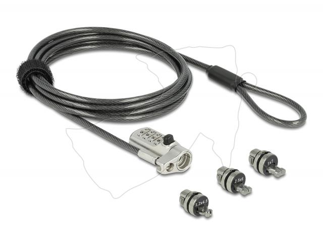 Delock locking device with 3 locking heads and combination lock 