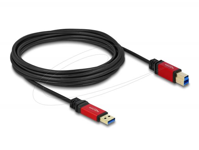 Кабел Delock USB-A 3.0 5Gbps мъжко - USB-B 5Gbps мъжко, 5 м, Premium, Черен 