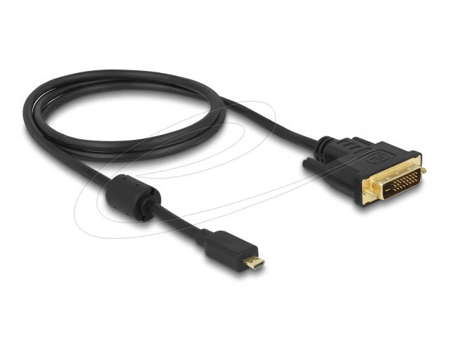 Delock Кабел micro HDMI мъжко към DVI-D мъжко, 1 m 