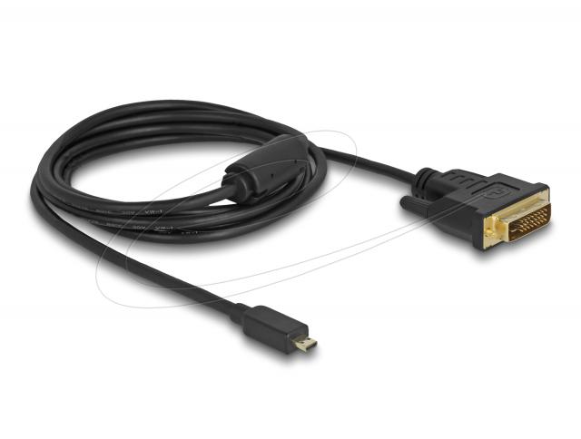 Delock Кабел micro HDMI мъжко към DVI-D мъжко, 2 m 