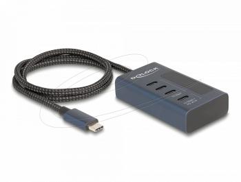 Delock USB 10 Gbps Hub with 4 USB Type-C™ Ports thereof 3 x Data Port + 1 x Data and PD 20 Watt with power indicator