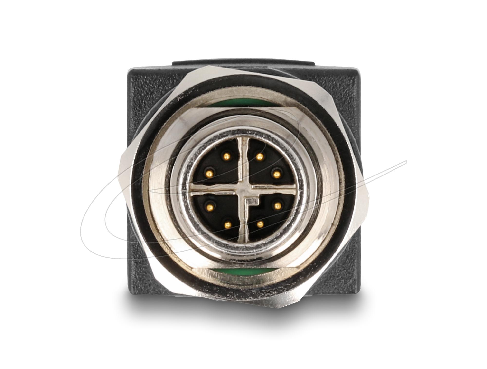 Адаптер Delock X-coded 8 pin мъжко към  RJ45 jack straight