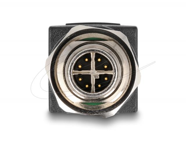 Adapter Delock X-coded 8 pin male to RJ45 jack straight 