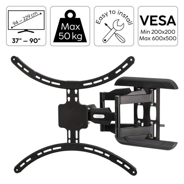 Hama TV Wall Bracket, Swivel, Tilt, Pull-out, 229 cm (90"), 220837 