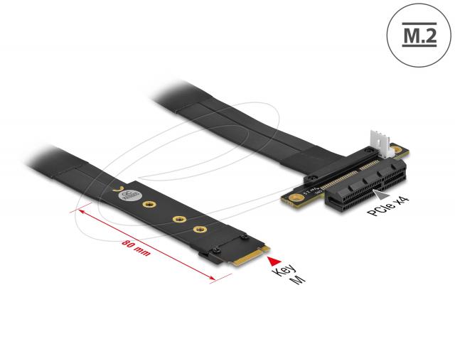 Delock M.2 Key M to PCIe x4 NVMe Adapter with 20 cm cable 