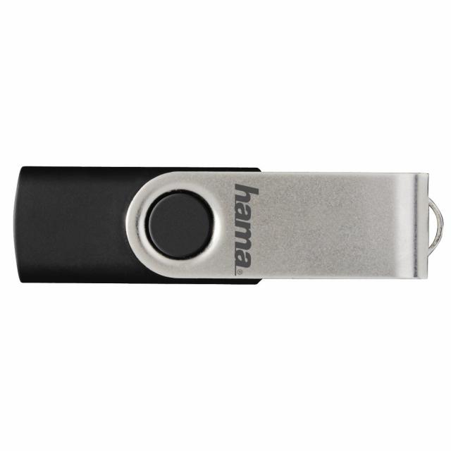 USB памет HAMA Rotate, 64GB, 10 MB/s, Черен 
