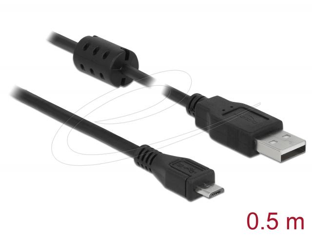 Кабел DeLock USB 2.0 Type-A мъжко - Micro USB -B мъжко 