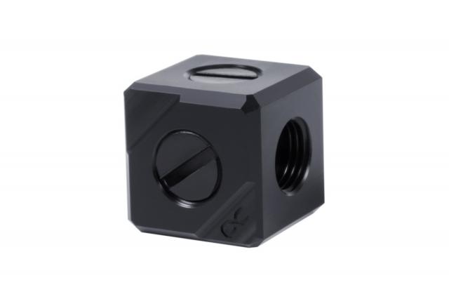 Alphacool Eiszapfen connection terminal 5-way G1/4 IT - Black Acetal 