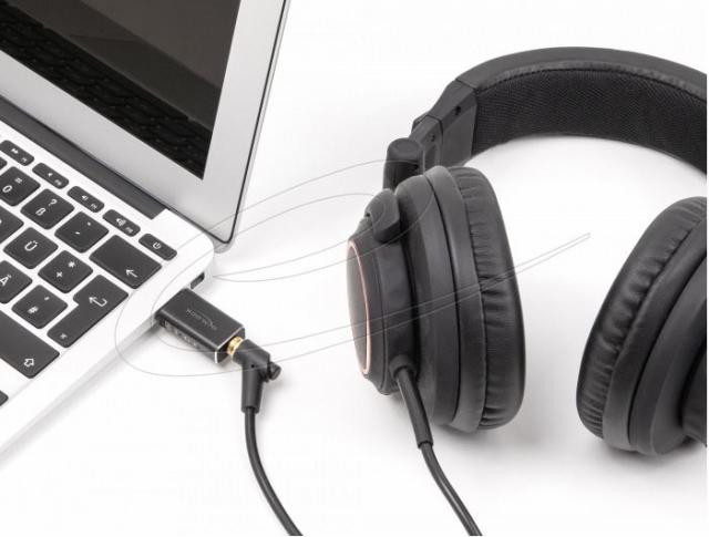 Delock Аудио конвертор, от дигитален към аналогов сигнал, USB Gaming, 24 Bit / 96 kHz 