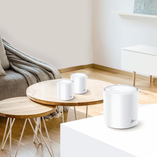 Безжичен рутер TP-Link Deco X60 V2, AX3000, 2.4/5 GHz, 574 -  2402 Mbps, Gigabit 