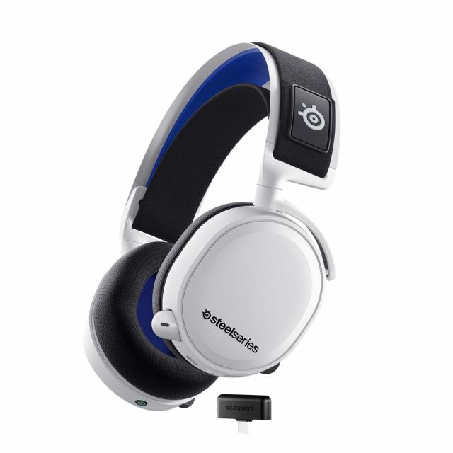 Геймърски слушалки SteelSeries, Arctis 7P+, Микрофон, Бял