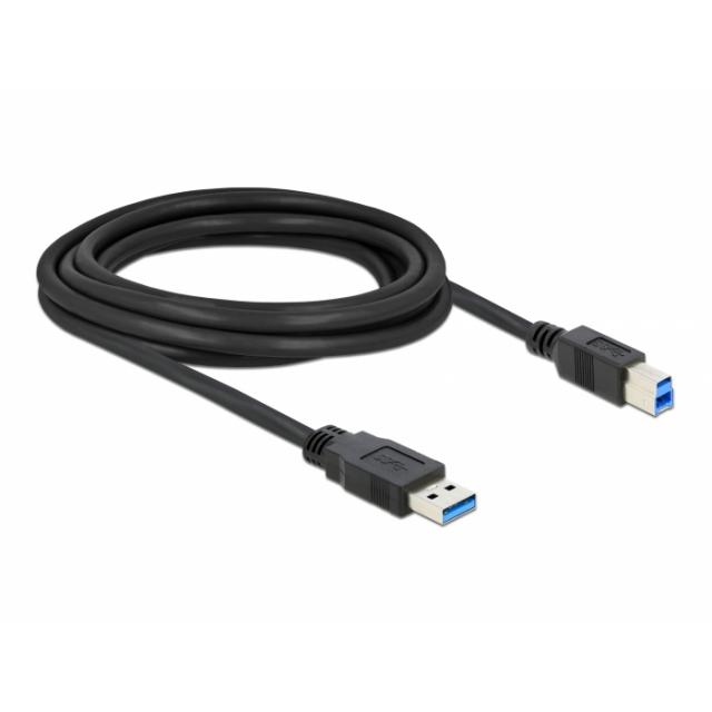 Delock Cable USB 3.0 Type-A male > USB 3.0 Type-B male 3.0 m black