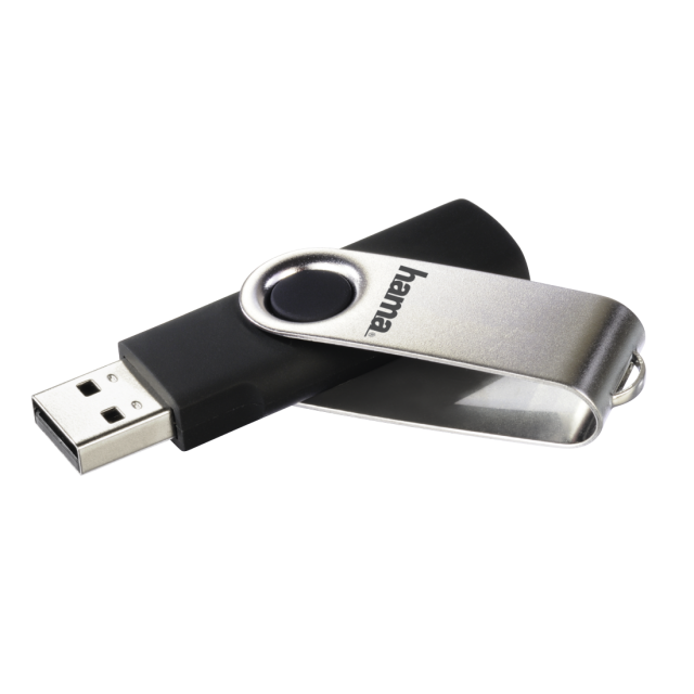USB памет HAMA Rotate, 64GB, 10 MB/s, Черен 