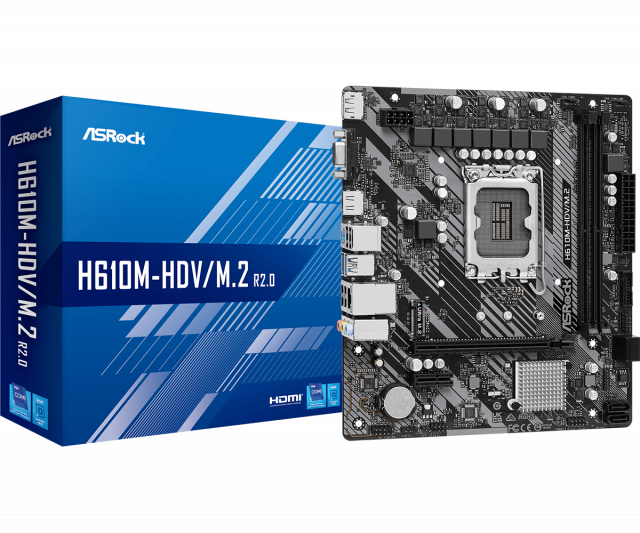 Motherboard ASRock H610M-HDV/M.2 R 2.0, LGA1700, DDR4, mATX 