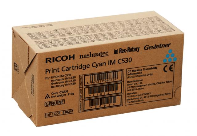 Тонер касета RICOH IM C530,18000 копия, Cyan 