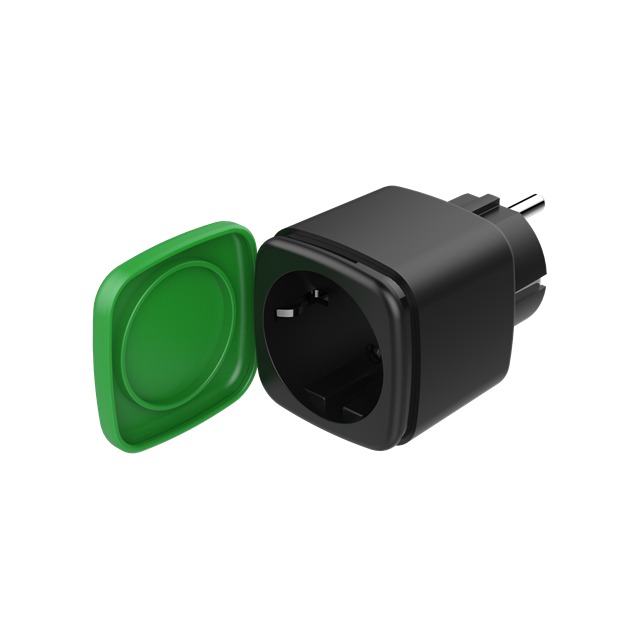 DELTACO SMART HOME smart outdoor plug, WiFi 2,4GHz, IP44, 1xCEE 7/3, 13A, timer, 220-240V, black/green