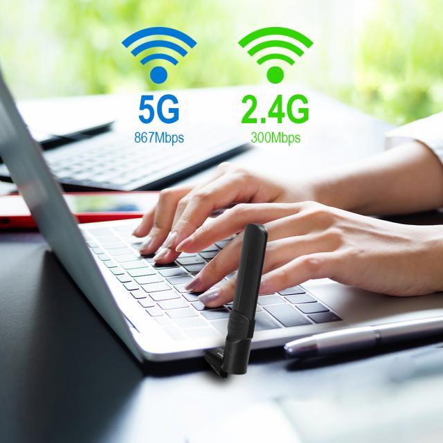 Wireless Adapter EDIMAX EW-7822UAD, USB, Realtek, 2.4Ghz/5GHz, AC1200, external antenna 