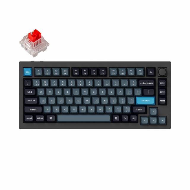 Keyboard Q1 Pro Black-Blue QMK TKL K Pro Red Switch RGB LED PBT 