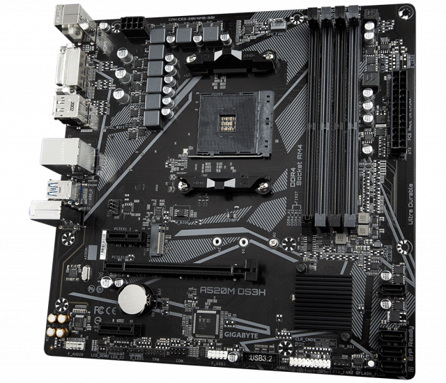 Дънна платка GIGABYTE A520M-DS3H V2, Socket AM4 