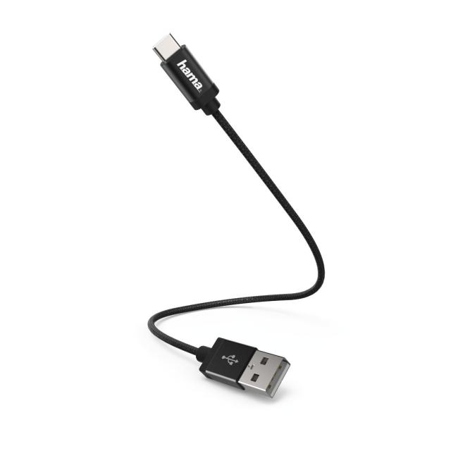 Hama Charging/Data Cable, USB Type-C, 0.2 m, black