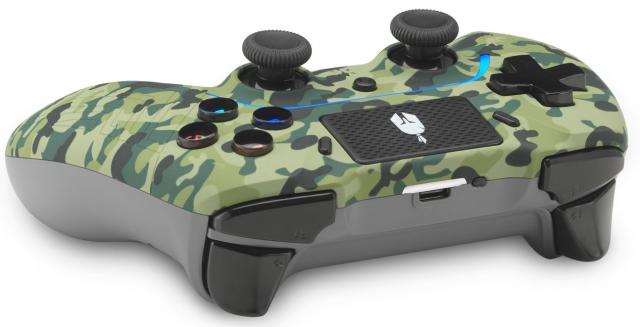 Spartan Gear Aspis 4 Wired PC and Wireless PS4 Controller, PC/PS4 Compbatible, Green Camo 