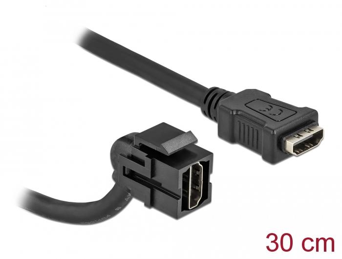 Keystone модул Delock, HDMI женско 110° - HDMI женско, Черен