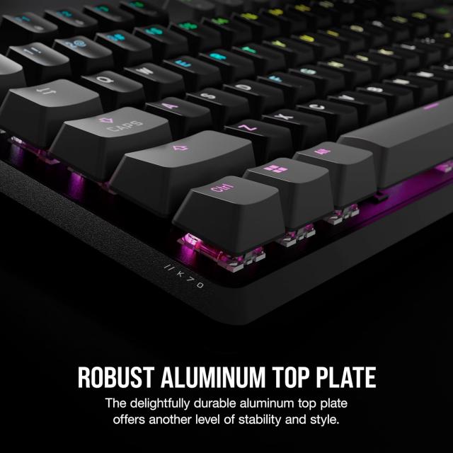 Геймърска механична клавиатура CORSAIR K70 Core RGB Corsair Linear Red Switch - Carbon Gray 