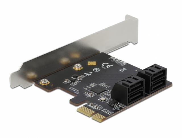 Delock 4 port SATA PCI Express x1 Card - Low Profile Form Factor 
