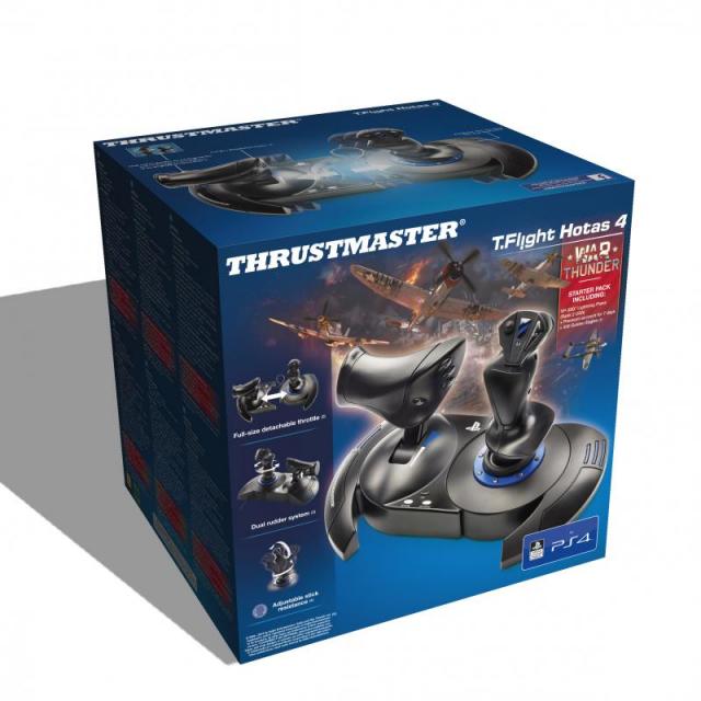 Жичен джойстик,  авиосимулатор Thrustmaster T.Flight Hotas 4  за PC / PS4, Черен 