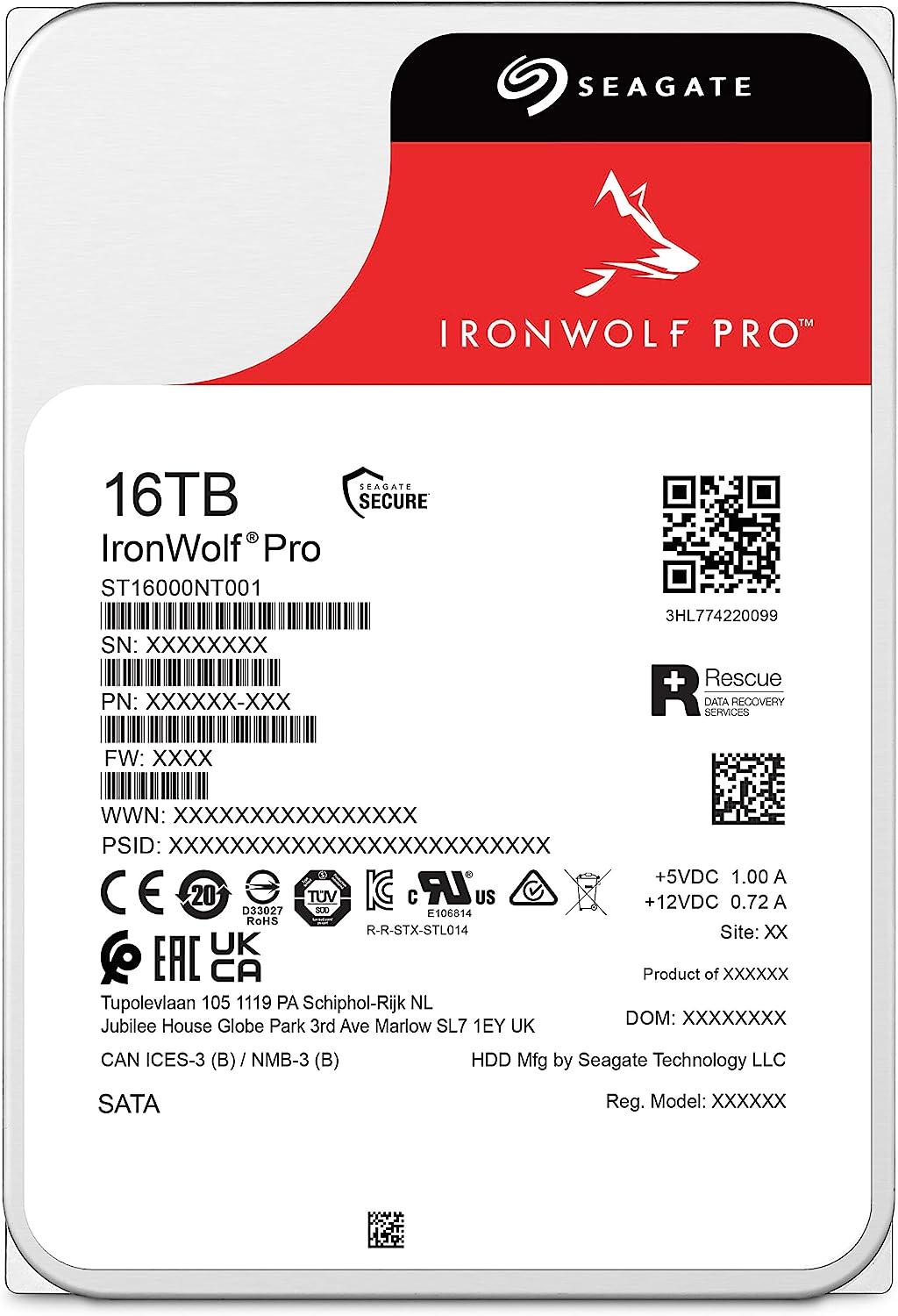 Хард диск SEAGATE IronWolf PRO ST16000NT001, 16TB, 256MB Cache, SATA 6.0Gb/s