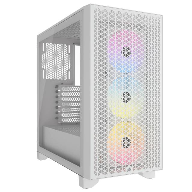 Case Corsair 3000D RGB Airflow Mid Tower, White 