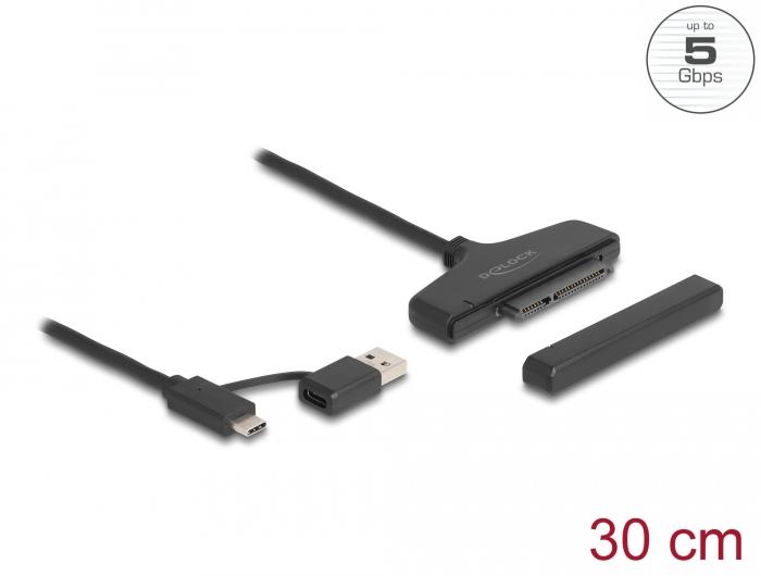 Конвертор Delock, USB-C / USB-A - SATA 6 Gb/s