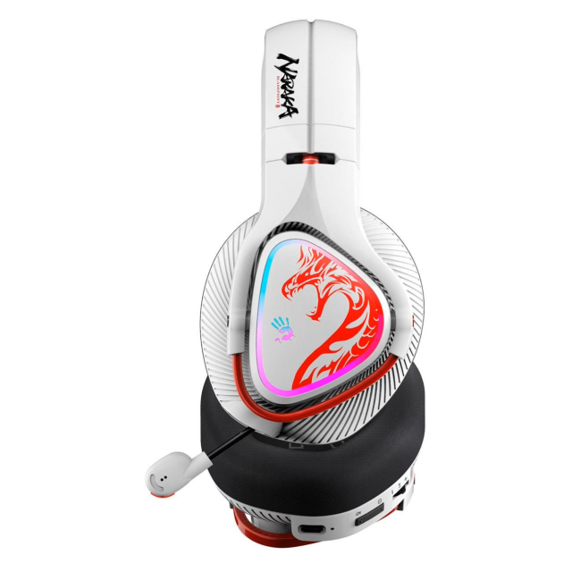 Геймърски слушалки A4TECH Bloody MR720 Naraka, RGB, Bluetooth + USB, Бели 