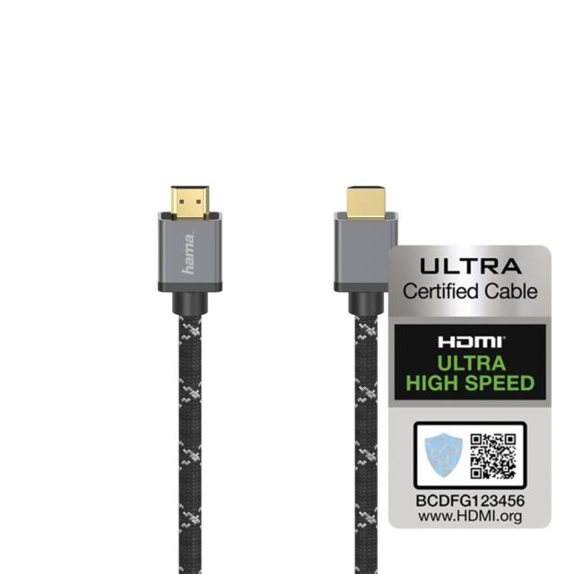 Hama Ultra High Speed HDMI™ Cable, Plug - Plug, 8K, Metal, Ethernet, 1.0 m 