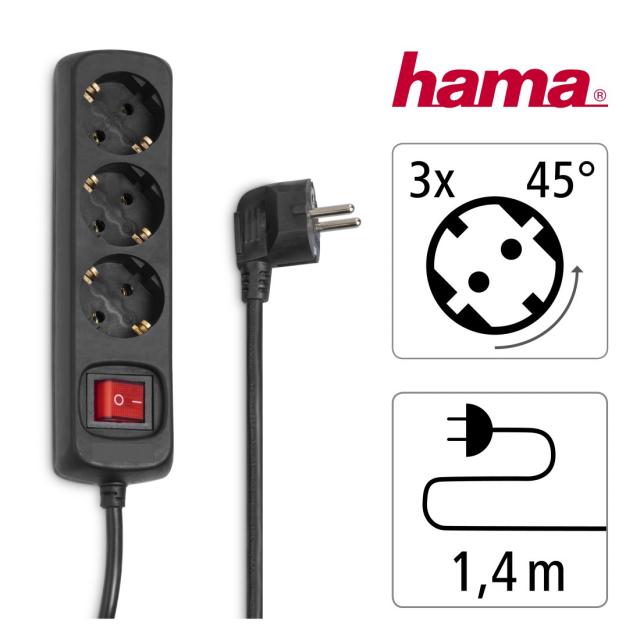Разклонител HAMA 3 гнезда, 30392 