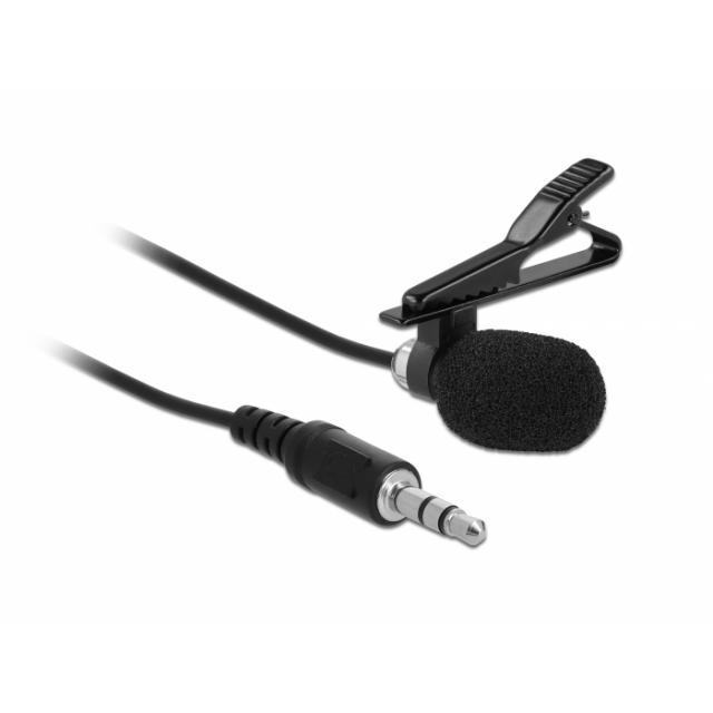 Delock Tie Lavalier Microphone Omnidirectional with Clip 3.5 mm stereo jack male 3 pin + Adapter Cable for Smartphone and Tablet