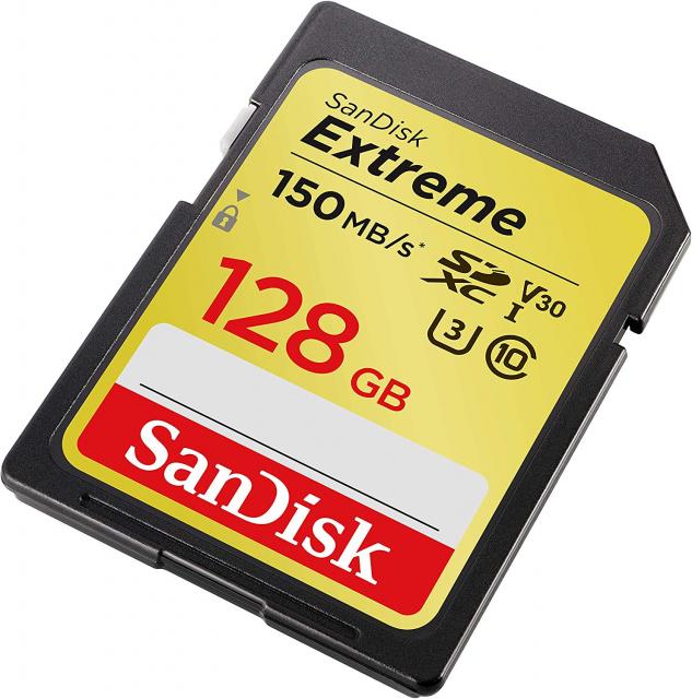 Memory card SANDISK Extreme SDXC 128GB, UHS-1, Class 10, U3, V30, 150 Mb/s