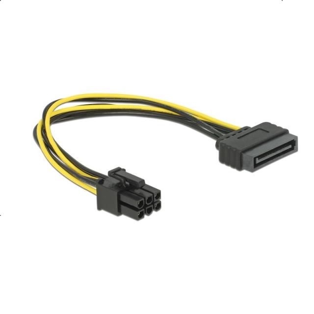 Cable DeLock Power SATA 15 pin to 6 pin PCI Express,  20 cm 