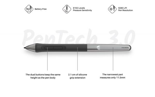 Графичен таблет HUION Inspiroy 2 S, 5080 LPI, Розов 