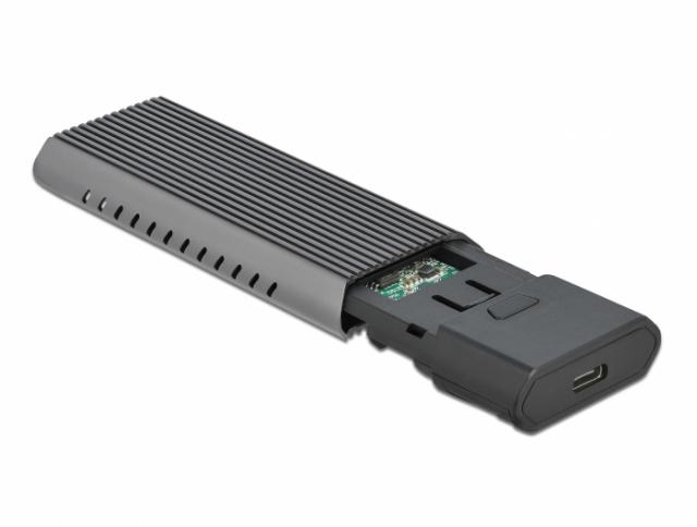 Външна стойка Delock, За M.2 NVMe PCIe или SATA SSD, USB-C 3.2 Gen 2, Инсталация без инструменти 