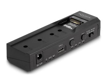 Delock USB Type-C Converter for 1 x M.2 NVMe SSD + 1 x SATA SSD / HDD with Clone Function