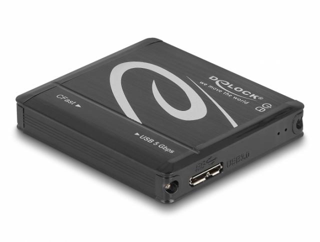 Четец за CFast карти DeLock, 5 Gbps, Черен 