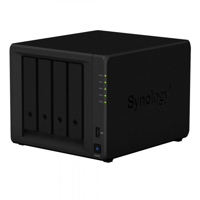 Мрежов сторидж Synology DS418, за 4 диска, до 48TB, 1.4GHz, 2GB, Гигабит, USB3.0